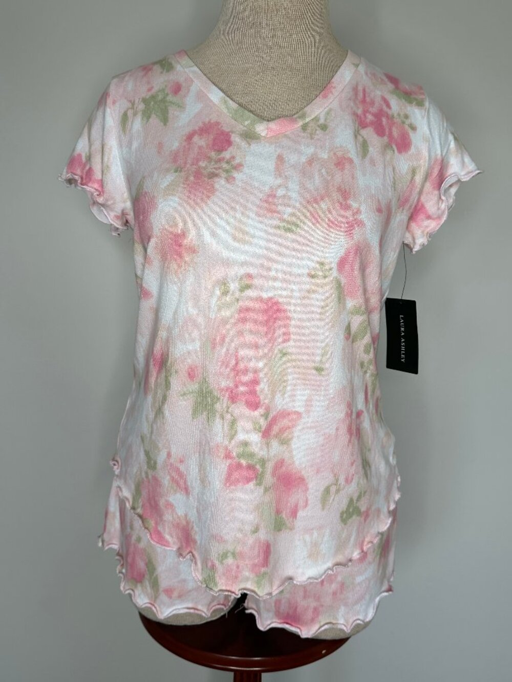 Laura Ashley Women's Vintage Floral Print Soft Cozy Short Pajama Set Size Small